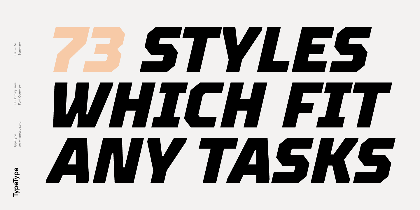 TT Octosquares Expanded Black Italic Font preview